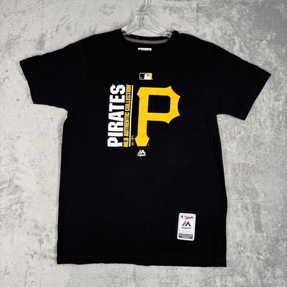 Pittsburgh Pirates Shirt‎ Mens Medium Majestic T-Shirt Triple Peak Sportswear - Picture 2 of 8